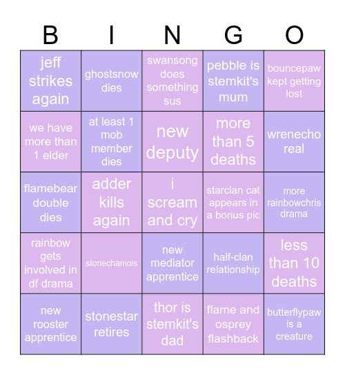 Galaxy Bingo!! Bingo Card