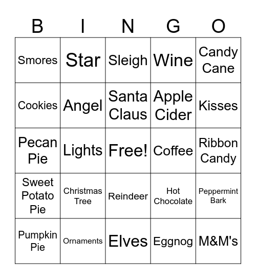 Christmas Bingo Card