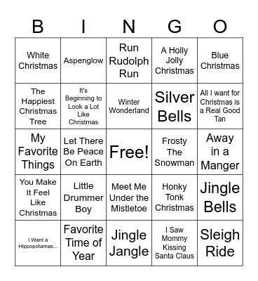 Classic/Country Christmas Bingo Card
