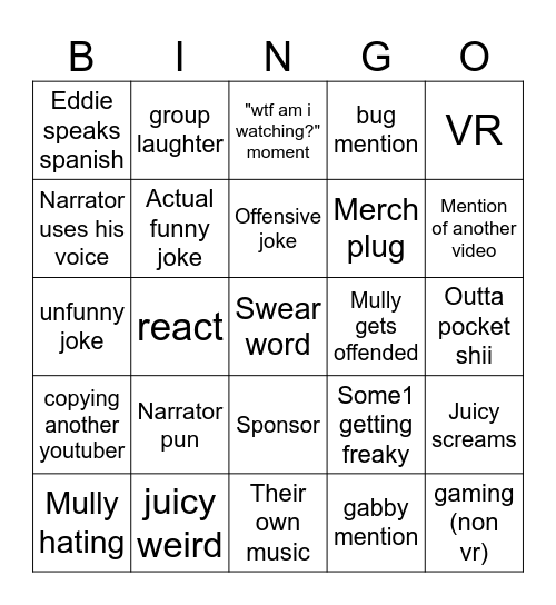 The Boys bingo Card