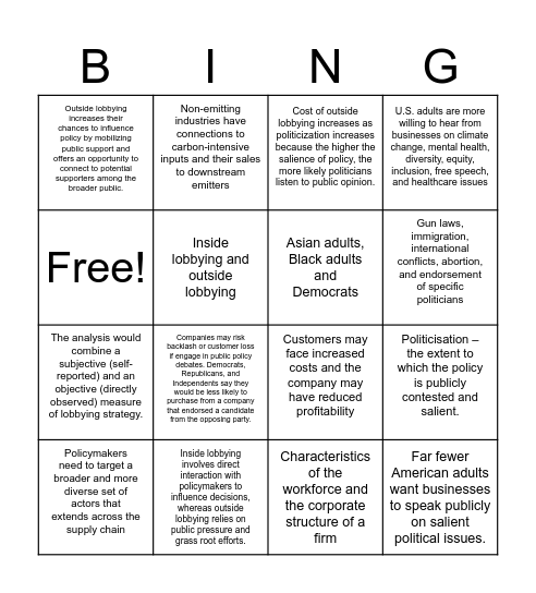 Bingo Card