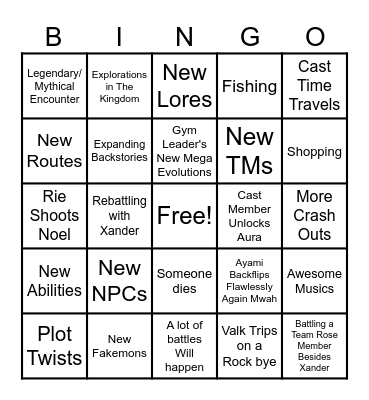 Session 9 Bingo Sheet Bingo Card