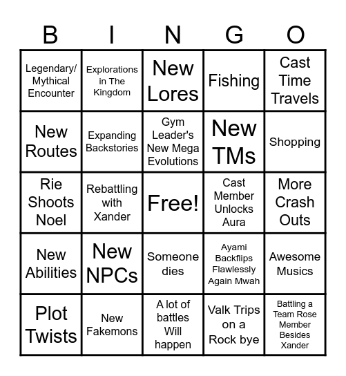 Session 9 Bingo Sheet Bingo Card