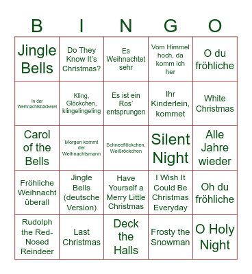 Die Fritze - Weihnachtslied Bingo Card
