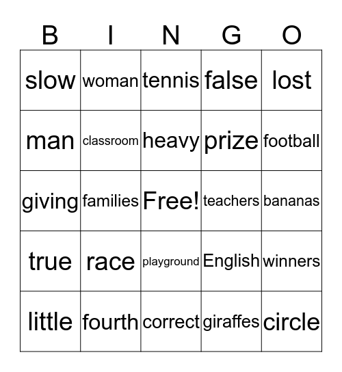 Bingo #3 Bingo Card