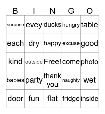 Bingo #5 Bingo Card