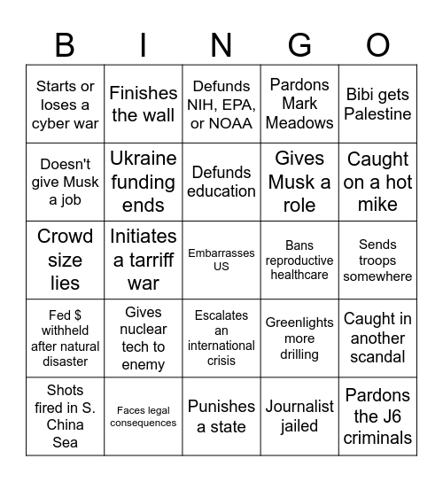 DYSTOPIA BINGO Card