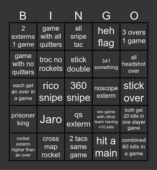 Anni Bingo Card