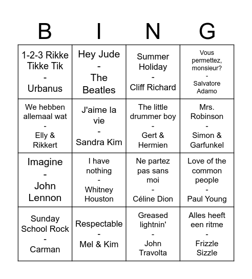 LibeertjesMusicBingo Card