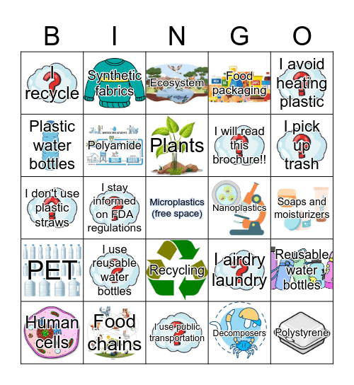 Microplastics Bingo Card