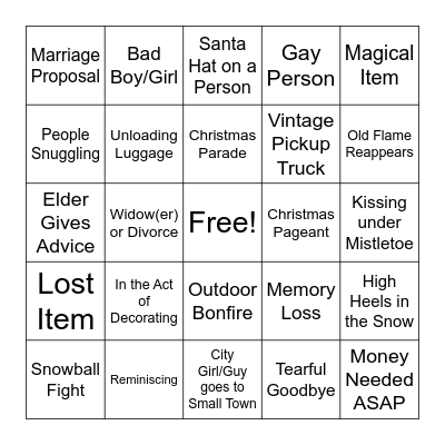 Hallmark Christmas Bingo (Hard) Bingo Card