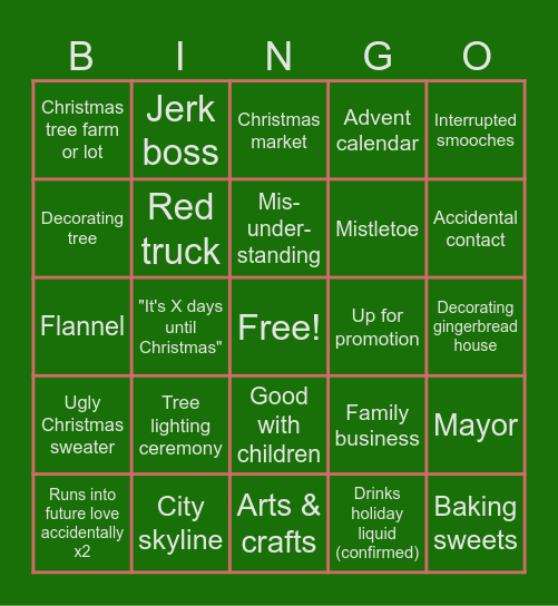 Hallmark Christmas Movie Bingo Card