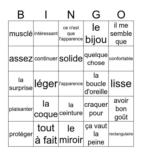 Dossier 1 Quartier Français 2 (p. 96, 106) Bingo Card