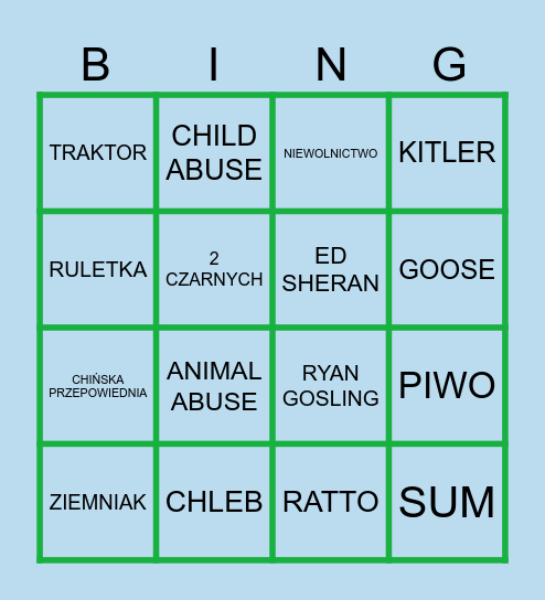 SZYBKIE BINGO Card