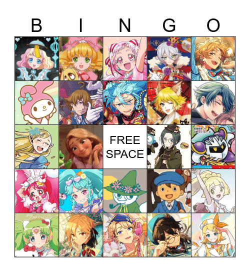 FAV CHARACTER BINGO Card