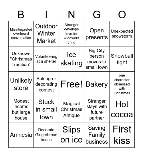 Christmas Movie BINGO Card