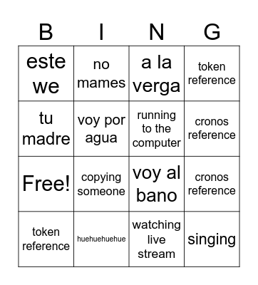 Bingo Allan Bingo Card