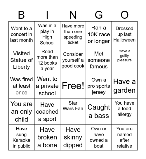 Impact BINGO Card