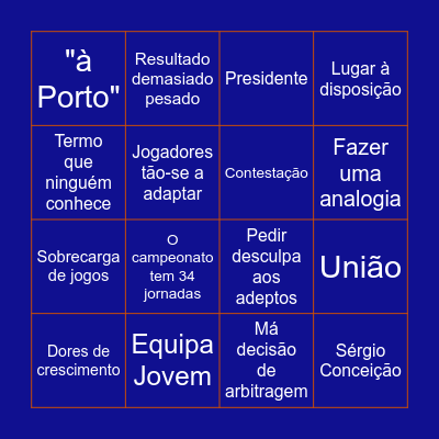 Press Conference - VB Bingo Card