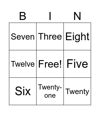 Attendance number Bingo Card