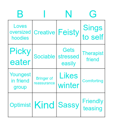 Butterscotch h Bingo Card