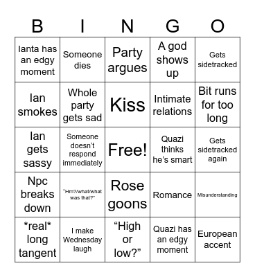 Wolf’s RPG bingo Card