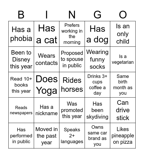 BINGO Card