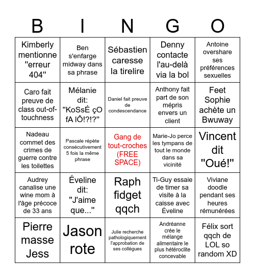 Easiest Bingo card ever conceived in the history of man Bingo Card