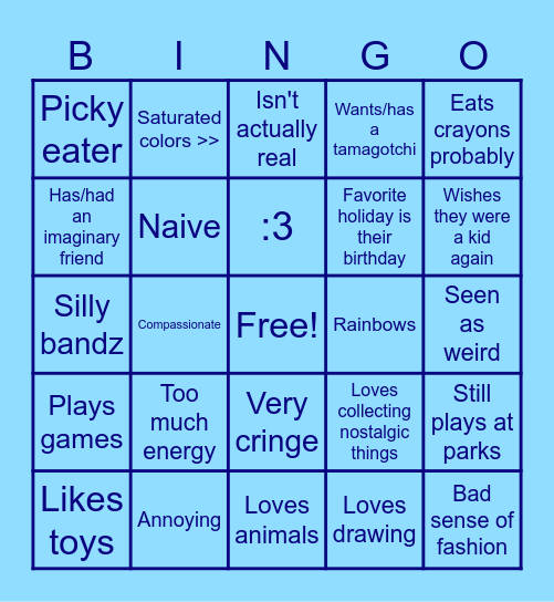 Nostalgia Bingo Card