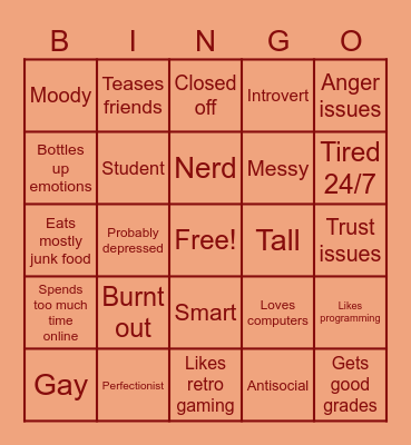 Cody (OC) bingo Card