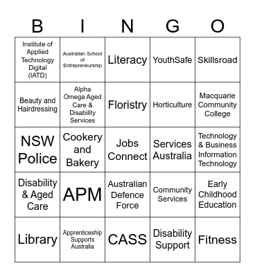 Education & Career Expo Bingo Card