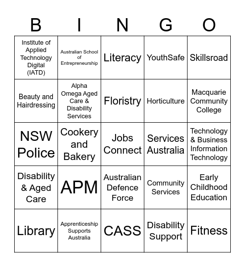 Education & Career Expo Bingo Card