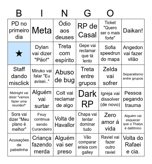 Erisia v2 Bingo Card