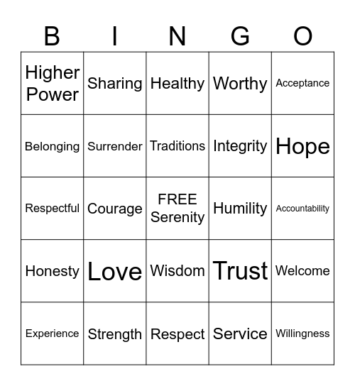 CoDA Willing Wednesday 🎉 Bingo Card