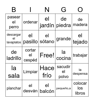 Unidad 2, Desafío 1 - La vivienda Bingo Card