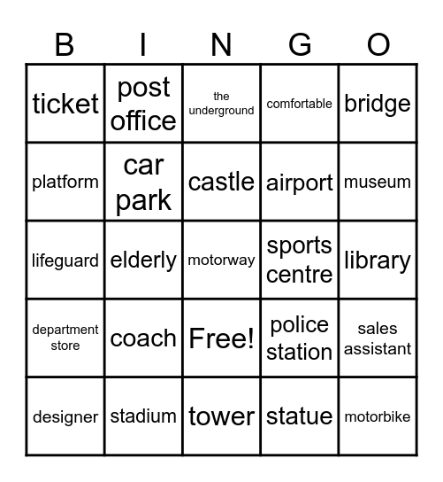 IELTS II Bingo Card