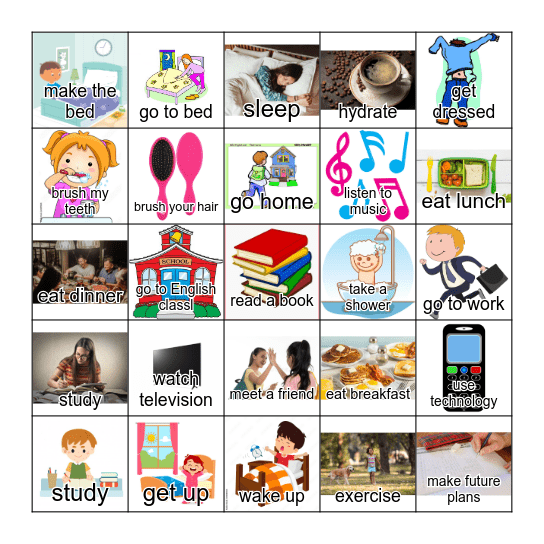 DAILY ROUTINE Bingo Card