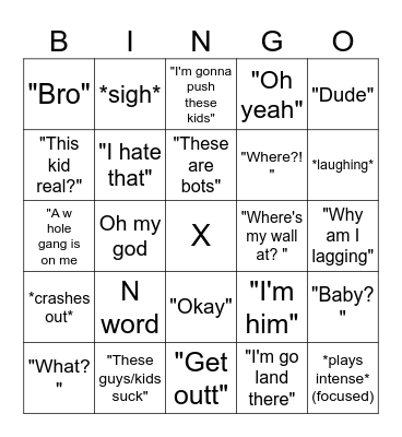 Lucas Bingo Card