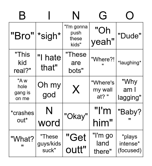 Lucas Bingo Card