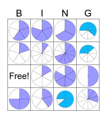 Fraction Bingo Card