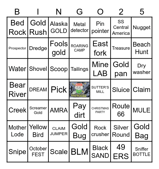 Prospector Bingo Card