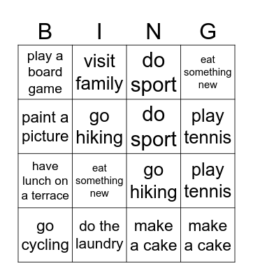 Last Weekend - Yes/ No Questions Bingo Card