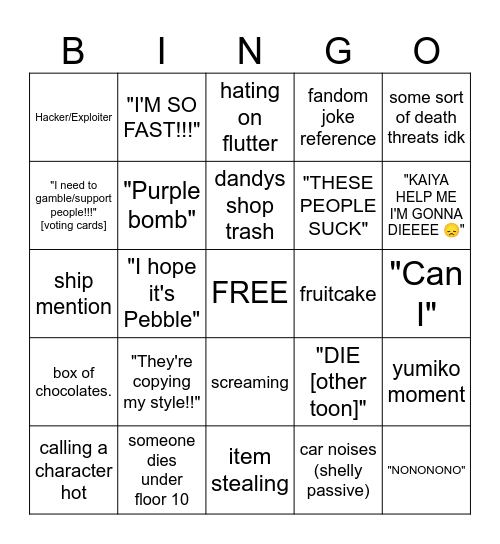 shion dw bingo Card