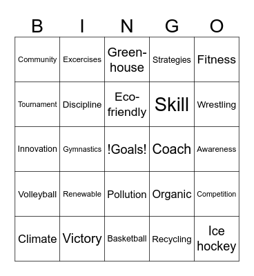 Sports & Sustainability Bingo Card