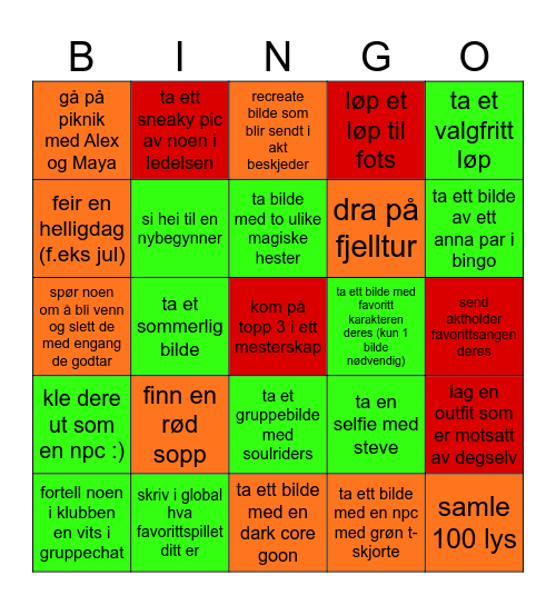 Cloud Ponies bingo Card