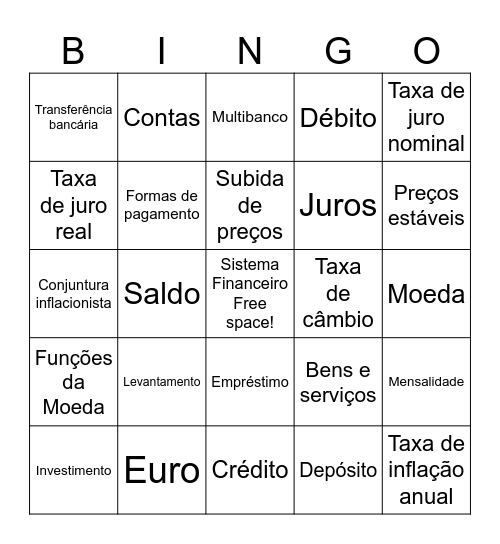 Sistema Financeiro Bingo Card