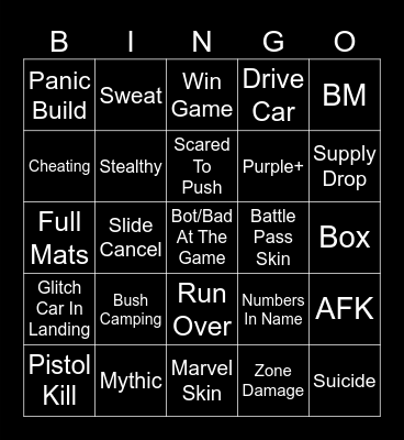 Fortnute Bingo #2 Bingo Card