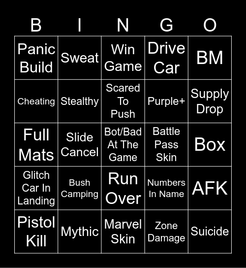 Fortnute Bingo #2 Bingo Card