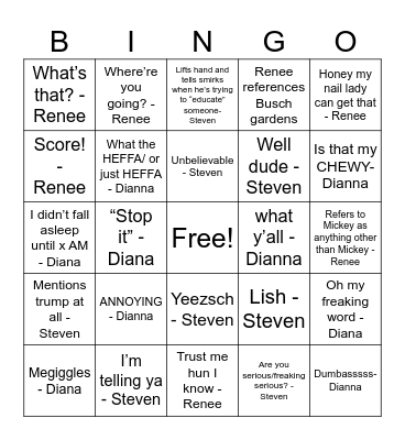 Disney 2024 Bingo Card