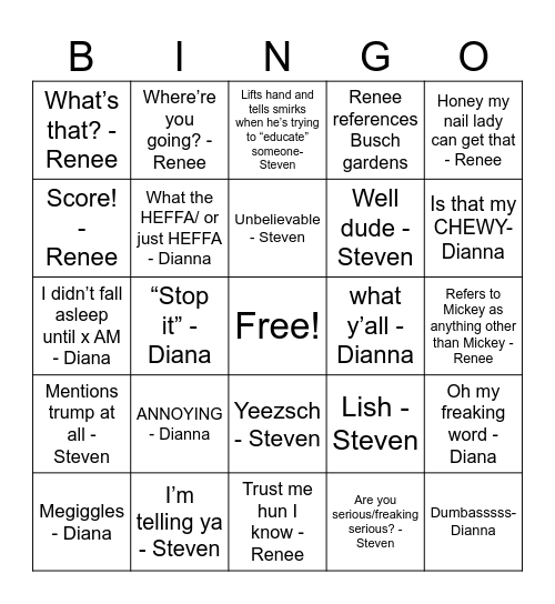 Disney 2024 Bingo Card